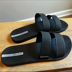 Black Ipanema Two Strap Sandals